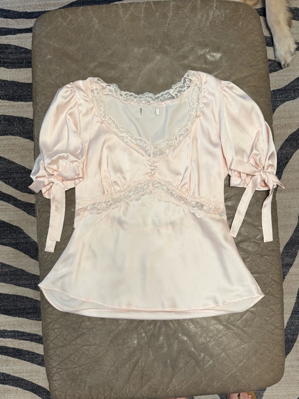Blush pink satin blouse